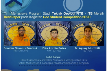 Tim Mahasiswa dari Program Studi Teknik Geologi ITB telah meraih Penghargaan Best Paper dalam Kegiatan The 49th IAGI Annual Convention & Exhibition 2020 yang diselenggarakan di Lombok