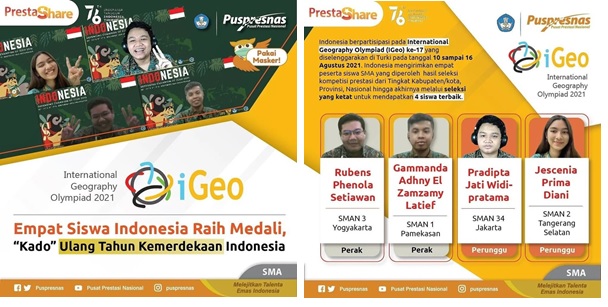 Rubens Setiawan Mahasiswa TPB FITB 2021 Meraih Perak pada Ajang “17th International Geography Olympiad (iGeo) 2021”