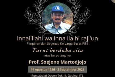 Pimpinan dan Segenap Keluarga FITB mengucapkan turut berduka cita atas berpulangnya Prof. Soejono Martodjojo