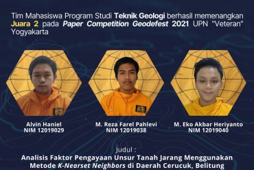 Tim Mahasiswa Program Studi Teknik Geologi Berhasil Memenangkan Juara 2 pada Paper Competition Geodefest 2021