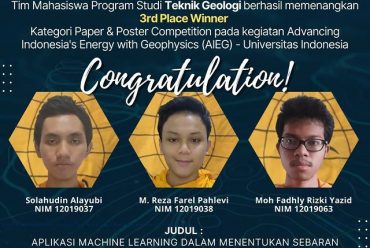 Tim Mahasiswa Program Studi Teknik Geologi berhasil memenangkan 3rd place winner