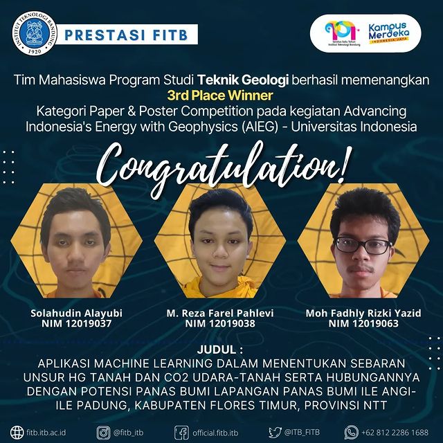 Tim Mahasiswa Program Studi Teknik Geologi berhasil memenangkan 3rd place winner