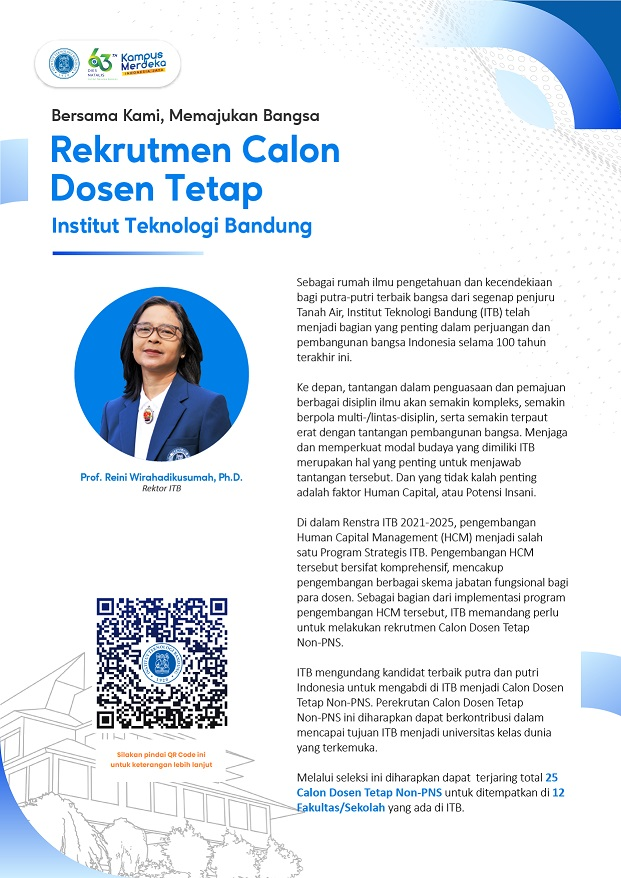 Rekrutmen Calon Dosen Tetap Institut Teknologi Bandung