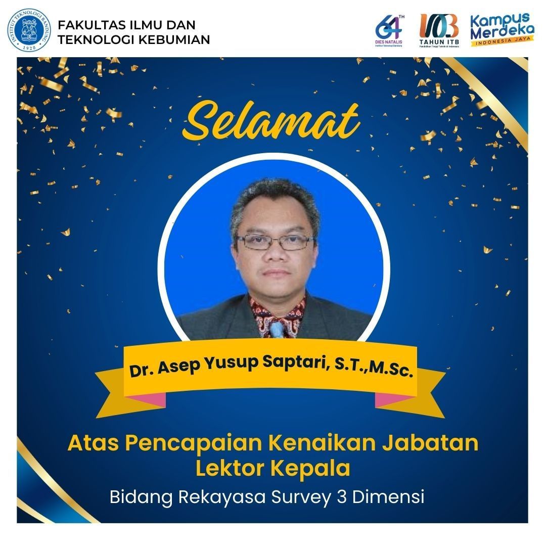 FITB mengucapkan selamat untuk Dr. Asep Yusup Saptari, S.T.,M.Sc. atas jabatan baru