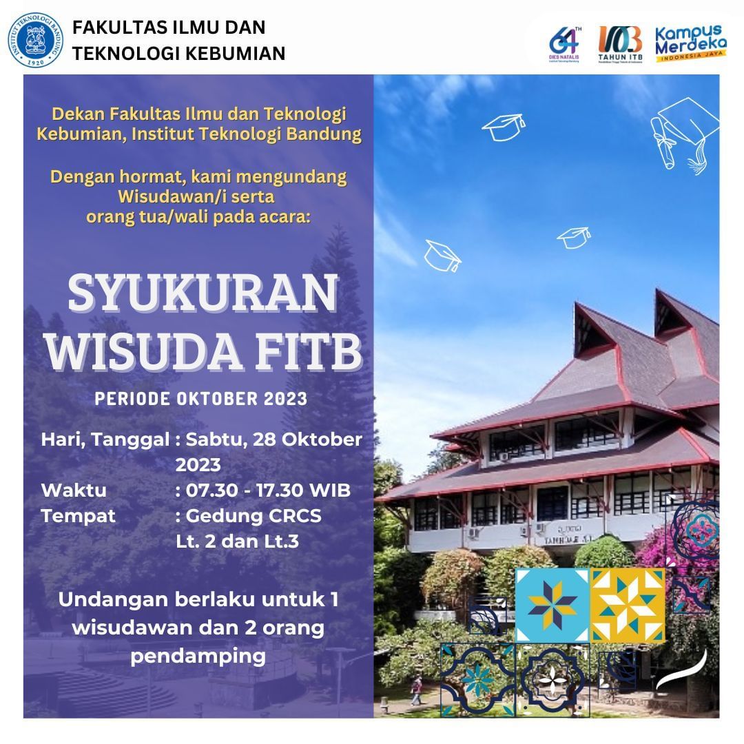 Syukuran Wisuda FITB-ITB Periode Oktober 2023