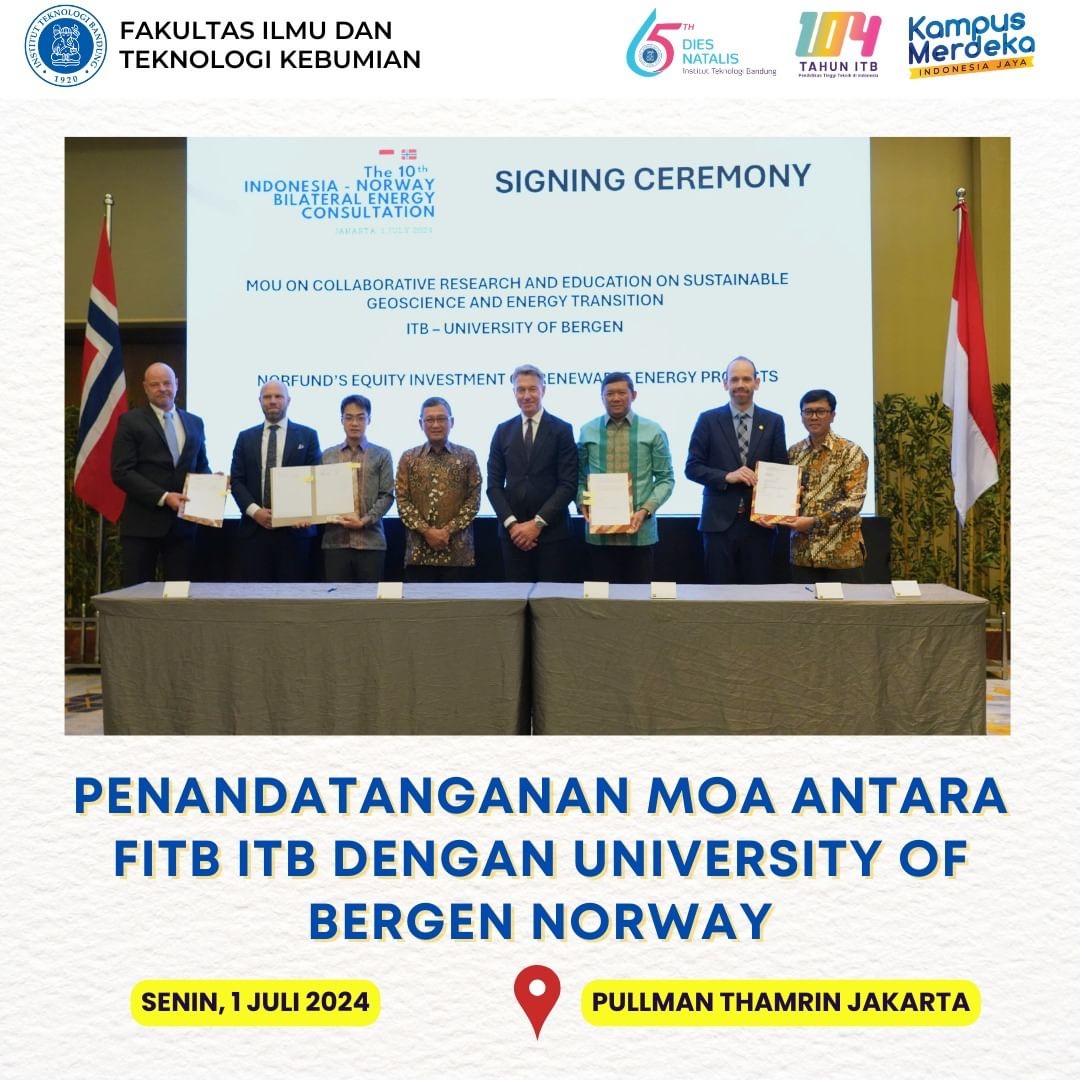 Penandatanganan MoA antara FITB ITB dengan University of Bergen Norway