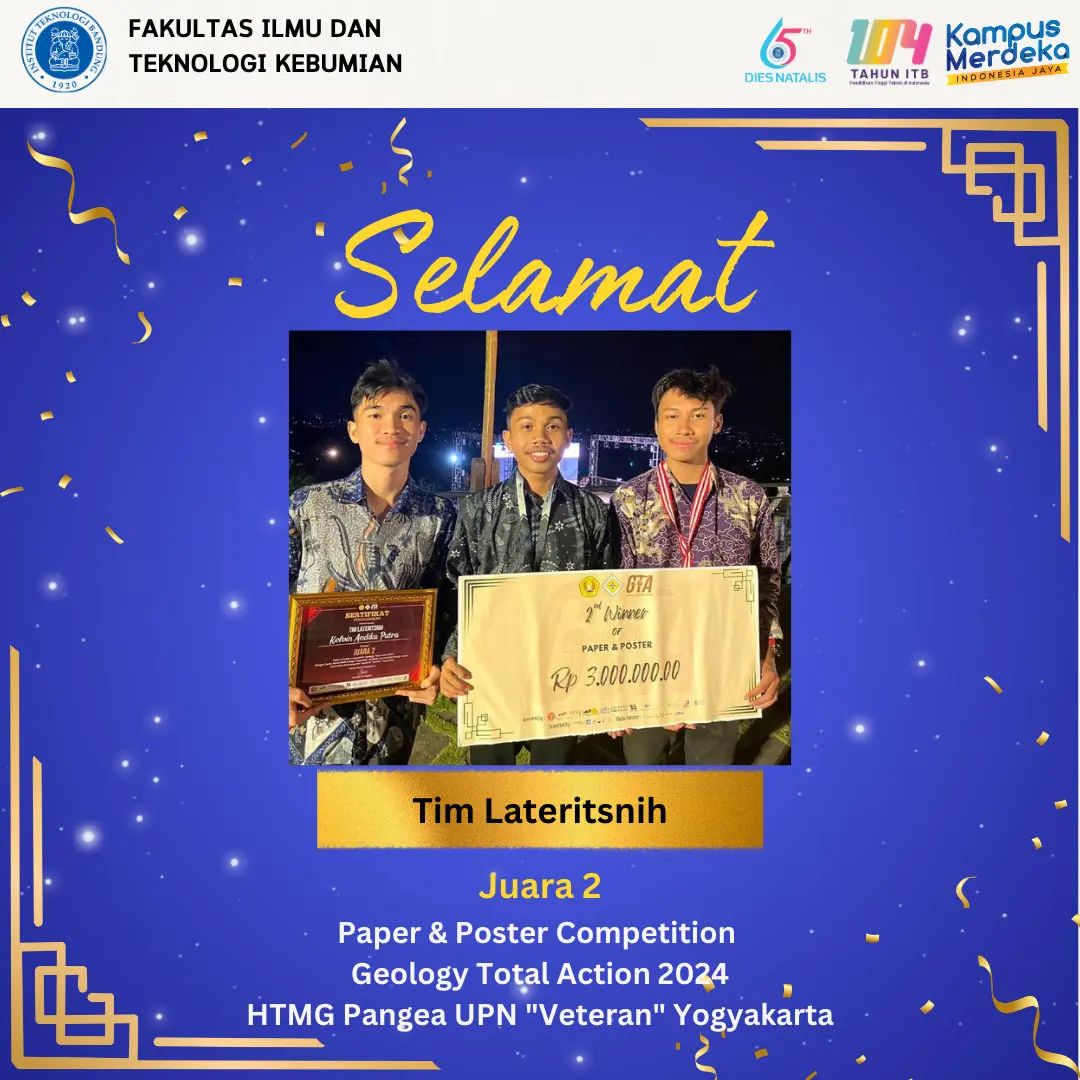 Juara 2 Paper and Poster Competition dalam acara Geology Total Action