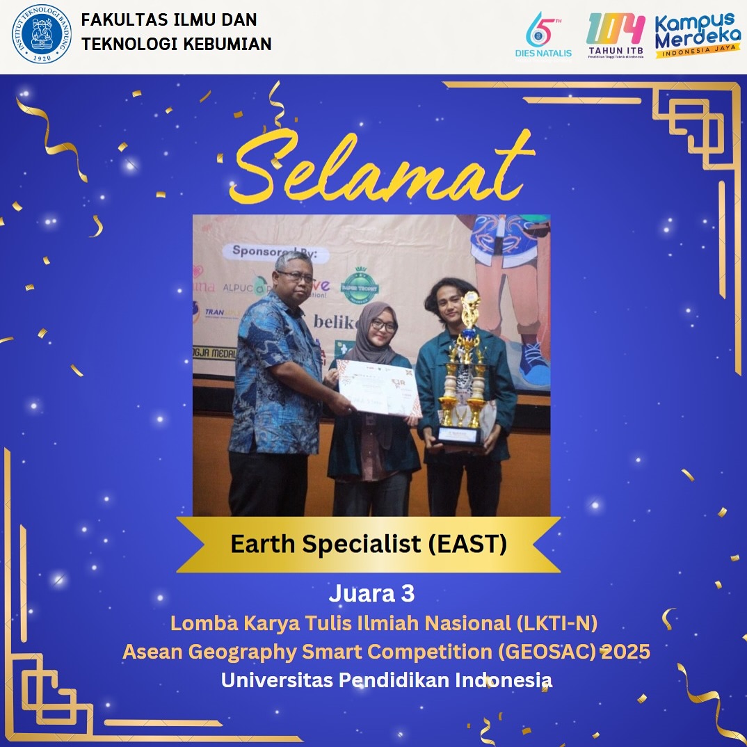 Juara 3 Lomba Karya Tulis Ilmiah Nasional (LKTI-N) Asean Geography Smart Competition (GEOSAC) 2025