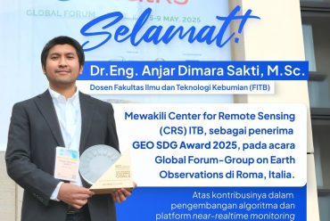 Selamat kepada dosen muda ITB, Dr.Eng. Anjar Dimara Sakti mewakili Center for Remote Sensing ITB