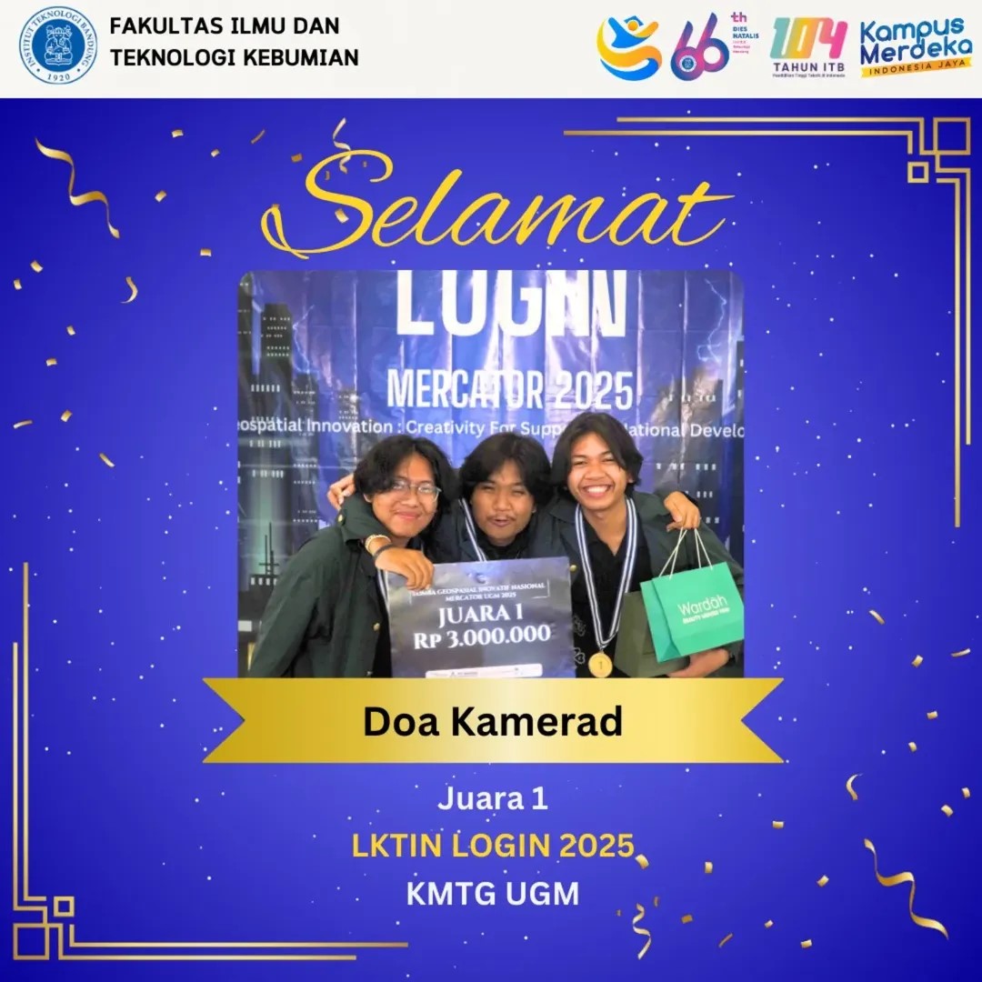 Selamat kepada Tim Doa Kamerad dari Program Studi Teknik Geodesi dan Geomatika