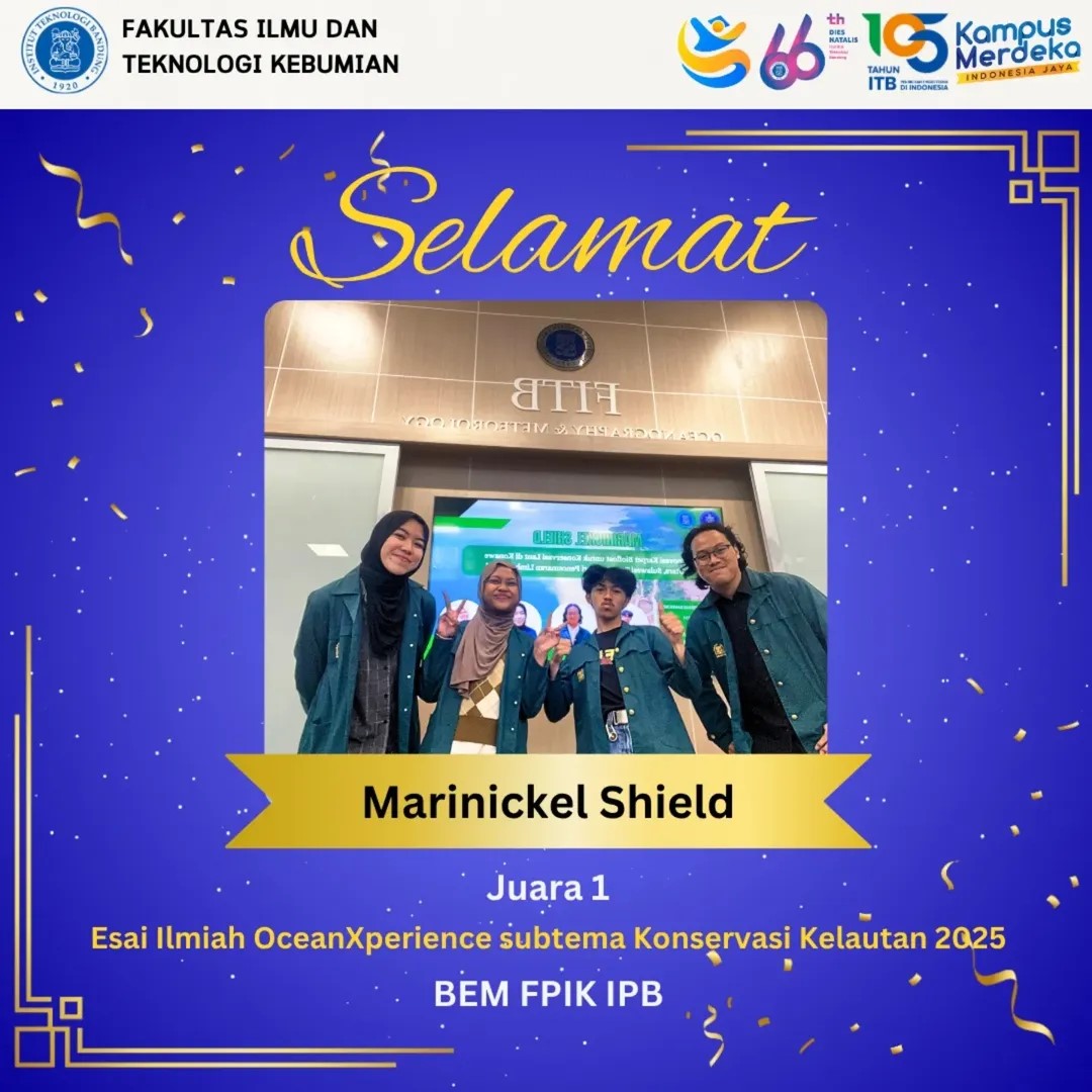 Selamat juara 1 Lomba Esai Ilmiah OceanXperience subtema Konservasi Kelautan 2025