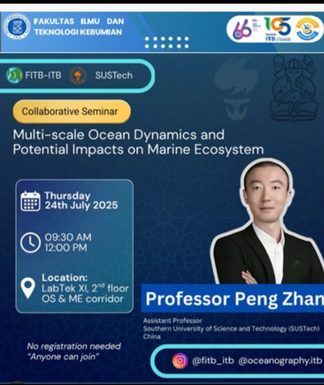 Collaborative Seminar dengan topik “Multi-scale Ocean Dynamics and Potential Impacts on Marine Ecosystem”