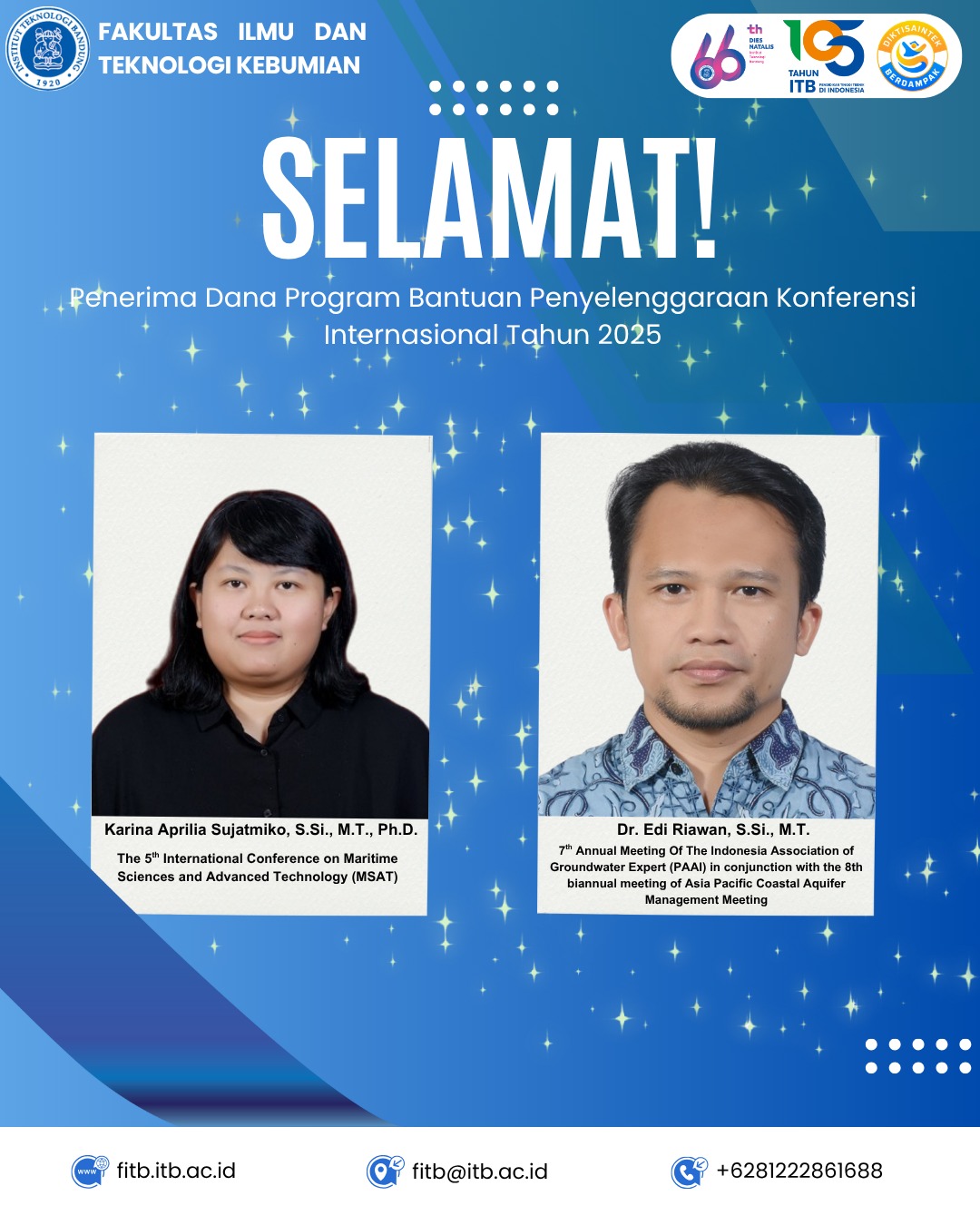 Selamat Penerima Dana Program Bantuan Penyelenggaraan Konferensi Internasional Tahun 2025
