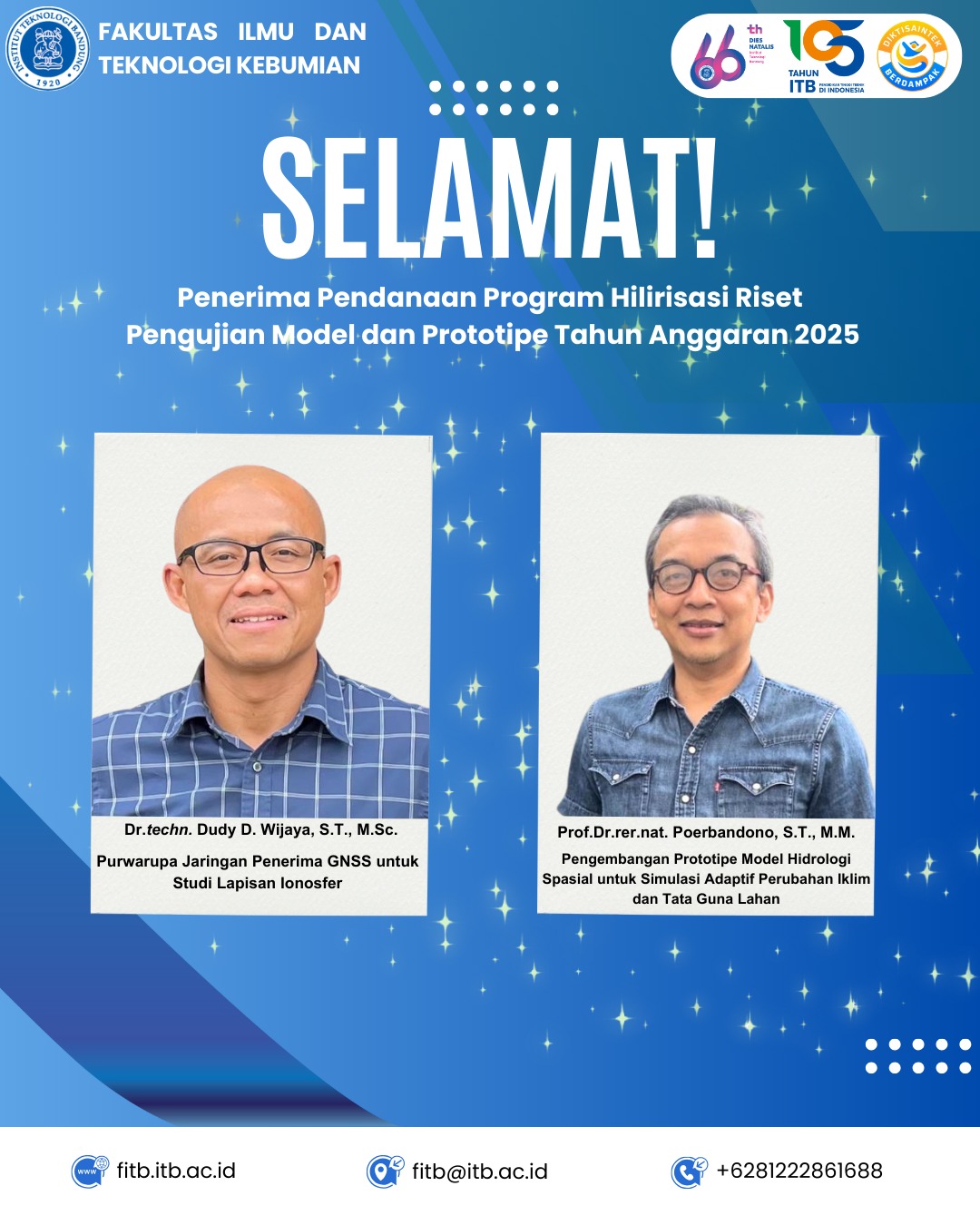 Selamat kepada Dosen Penerima Pendanaan Program Hilirisasi Riset Pengujian Model dan Prototipe Tahun Anggaran 2025