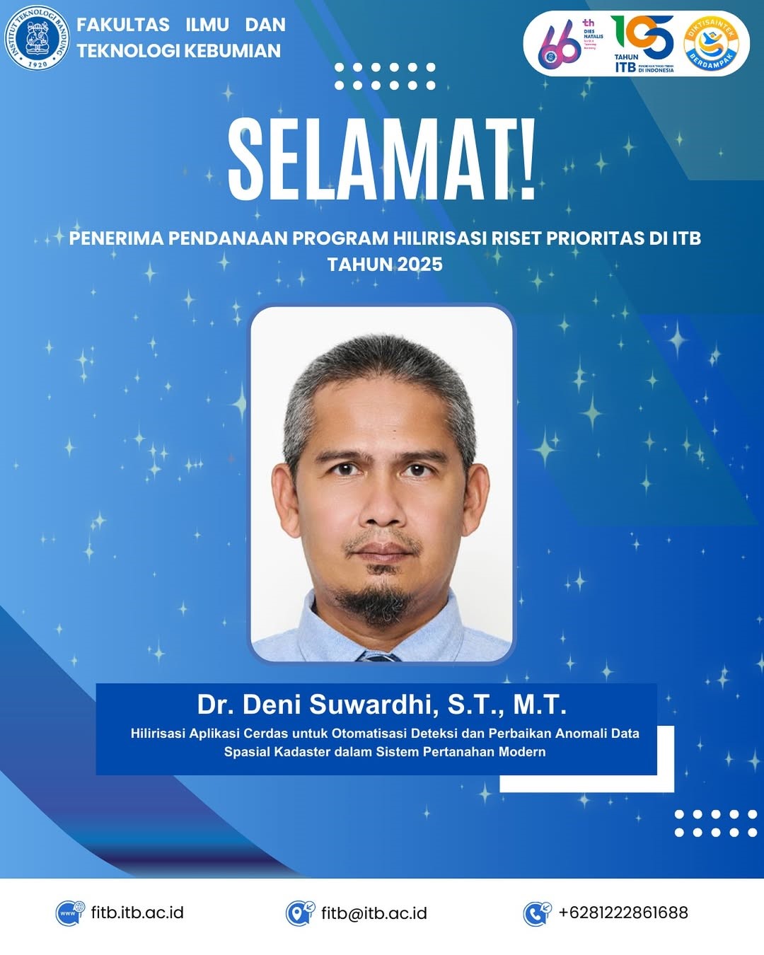 Selamat Penerima Program Hilirisasi Riset Prioritas dI ITB Tahun 2025