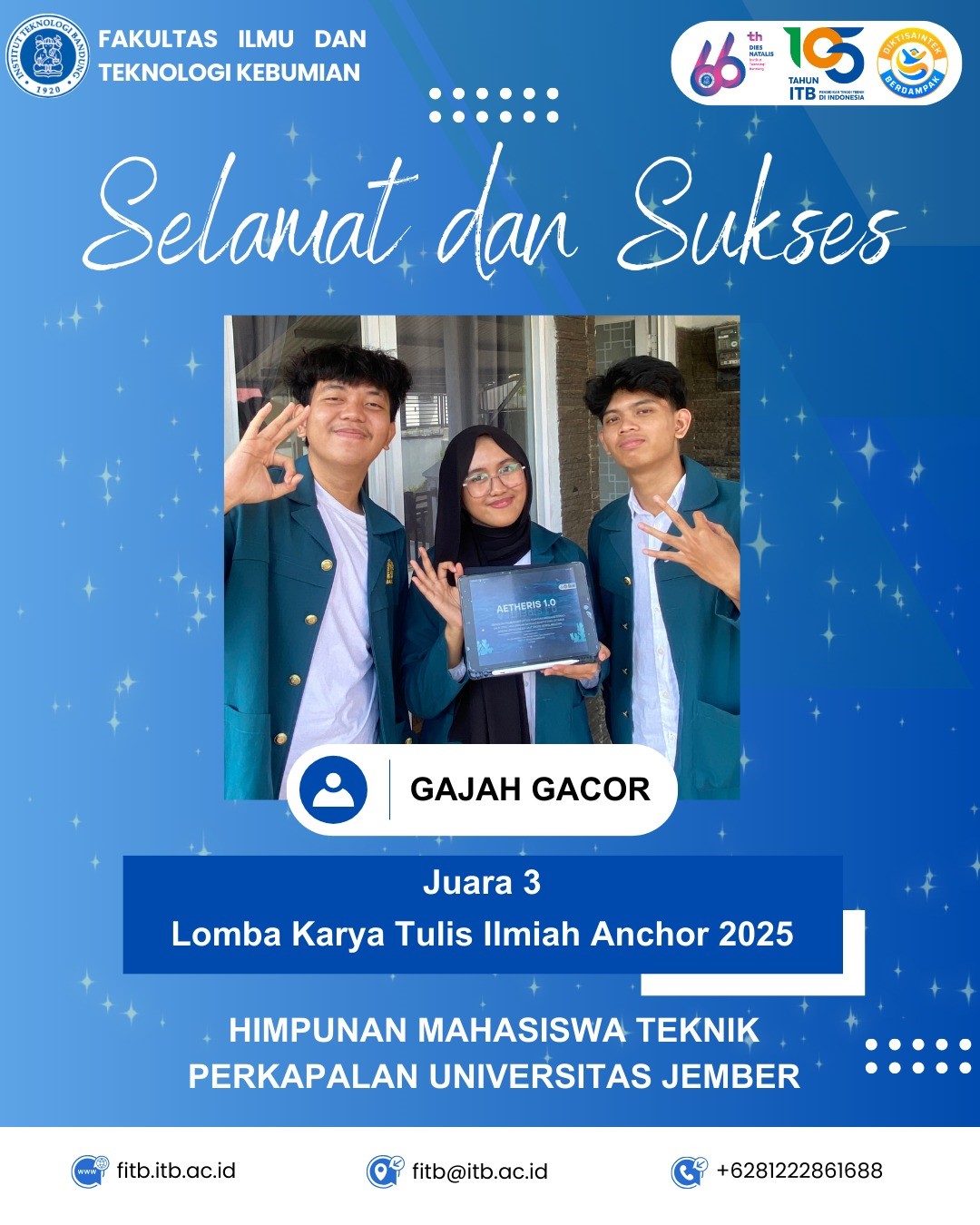 Congratulations to the 3rd Place Winner of the 2025 Anchor Scientific Writing Competition