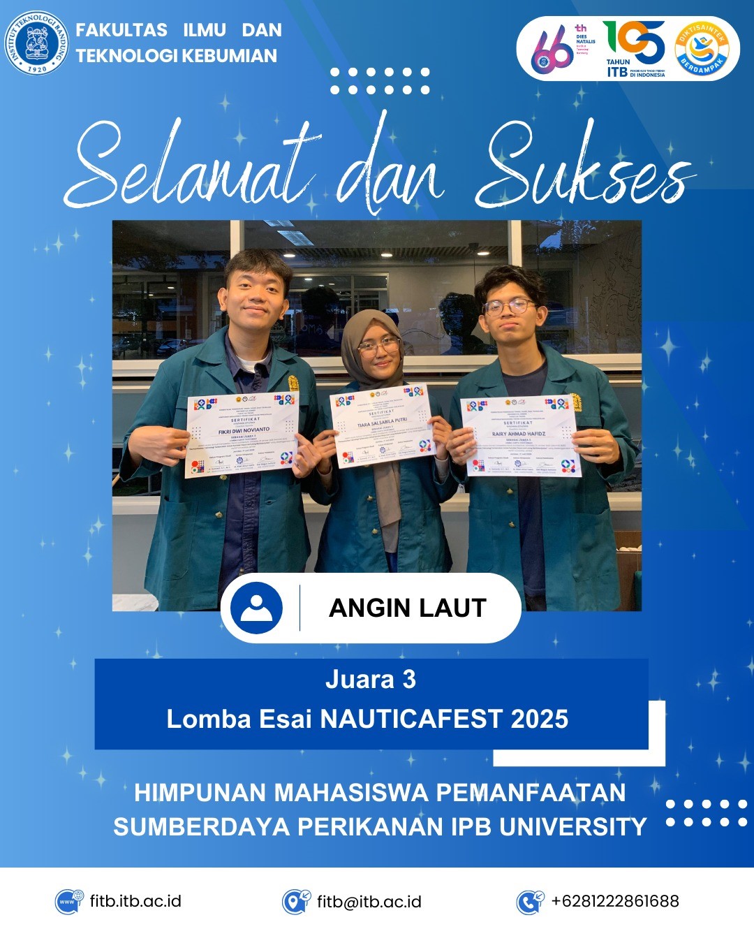 Selamat Juara 3 Lomba Esai NAUTICAFEST 2025