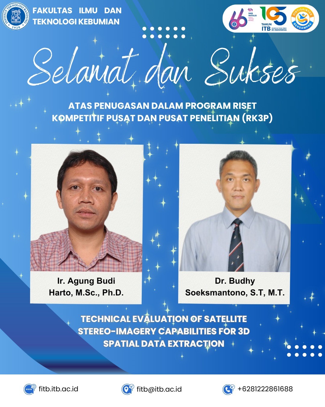 Selamat dan Sukses Atas Penugasan Dalam Program Riset Kompetitif Pusat dan Pusat Penelitian (RK3P) Tahun 2025