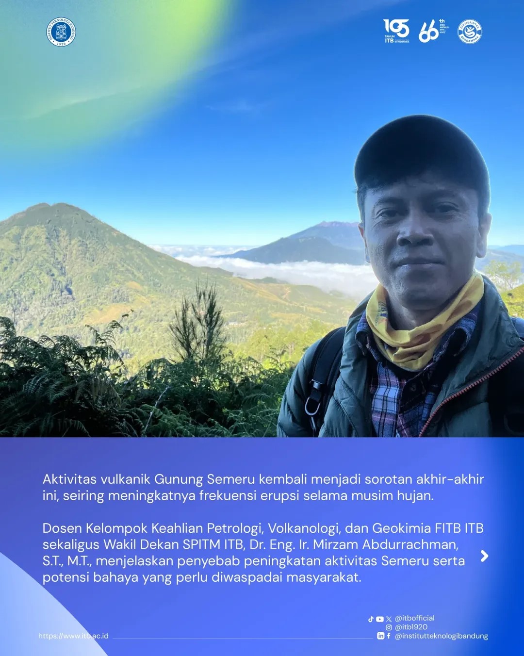 Letupan Semeru Ibarat Tutup Botol Soda yang Dibuka Setelah Diguncang