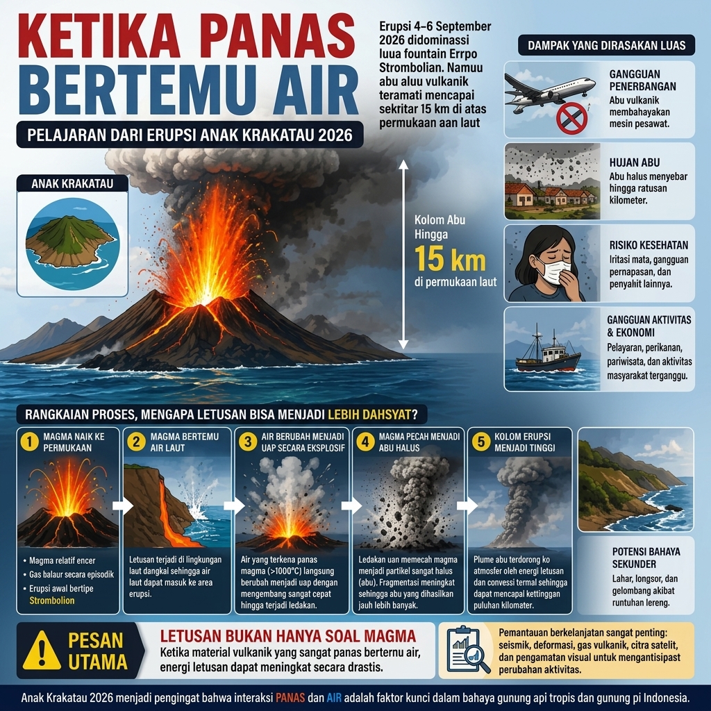 Ketika Panas Bertemu Air: Pelajaran Penting dari Erupsi Anak Krakatau 2026